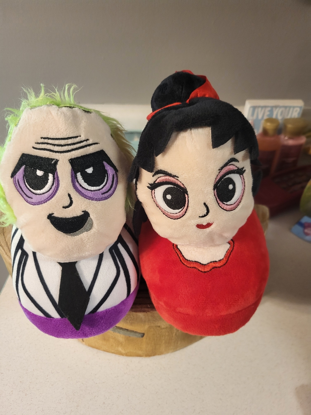 NEW Beetlejuice Ground Up plush womens novelty slippers 9 10 purple red